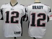 NFL New England Patriots 12 Tom Brady White Jerseys