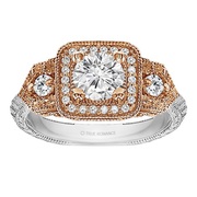 Round Cut Halo Diamond Vintage Engagement Ring - RM1539RTT