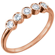 Buy 14K Rose Gold Wedding Ring with Five Stone Diamonds